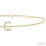 1/20 Ctw Initial 'C' Round Cut Diamond Bracelet in 10K Yellow Gold