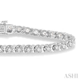 5 Ctw Round Cut Diamond Tennis Tulip Bracelet in 14K White Gold