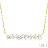 1 1/10 Ctw Scatter Multi Cut Diamond Fashion Necklace in 14K Yellow Gold