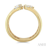 3/4 Ctw Open Top Mixed Diamond Cut Wide Fashion Band in 14K Yellow Gold