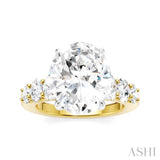 1 1/4 Ctw Oval Shape Oval and Round Cut Diamond Semi-Mount Engagement Ring in 14K Yellow and White Gold