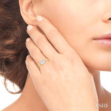 1/10 ctw Circular Shape Grooved Shank Semi Mount Diamond Engagement Ring in 14K Yellow and White Gold