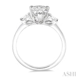 1/6 ctw Baguette Diamond Semi-Mount Engagement Ring in 14K White Gold