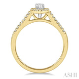 1/5 ctw Marquise Shape Round Cut Diamond Semi Mount Engagement Ring in 14K Yellow and White Gold