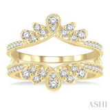 1/2 Ctw Milgrain Twist Round Cut Diamond Insert Ring in 14K Yellow Gold