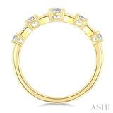 3/4 Ctw Emerald Cut Diamond Half Eternity 5-Stone Fashion Band in 14K Yellow Gold