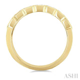 1 Ctw Pyramid Accents and Bezel Set Emerald Cut Diamond Bold Gold Fashion Wide Band in 14K Yellow Gold