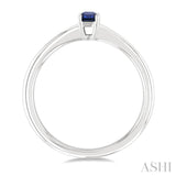 5x3 MM Octagon Shape Sapphire Precious Solitaire Ring in 14K White Gold