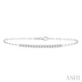 1/2 Ctw Round Cut Diamond Paperclip Chain Bracelet in 14K White Gold