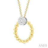 1/6 Ctw Round Cut Diamond Bead Shank Round Shape Lovebright Pendant With Chain in 10K Yellow and White Gold