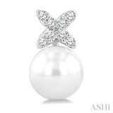 6MMRDWP .10CTRDDM FLORAL ER WG 14K-G*
