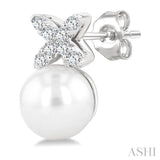 6MMRDWP .10CTRDDM FLORAL ER WG 14K-G*