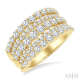 1 3/4 Ctw Round Cut Diamond Bold Fashion Band in 14K Yellow Gold