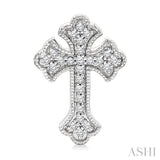 1/6 Ctw Round Cut Diamond Cross Petite Fashion Earrings in 10K White Gold