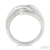1/20 Ctw Round Cut Diamond Swirl Fashion Ring in Sterling Silver
