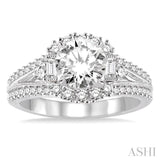3/4 ctw Diamond Semi-mount Engagement Ring in 14K White Gold
