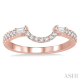 1/3 ctw Crescent Shape Center Diamond Wedding Band in 14K Rose Gold