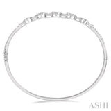 1 1/10 ctw Lovebright Circular Mounts Baguette & Round Cut Diamond Bangle in 14K White Gold