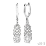 1/2 ctw Lovebright Round Cut Diamond Earrings in 10K White Gold