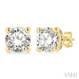 5/8 ctw Round Cut Diamond Stud Earring in 14K Yellow Gold