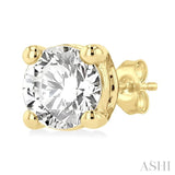 5/8 ctw Round Cut Diamond Stud Earring in 14K Yellow Gold