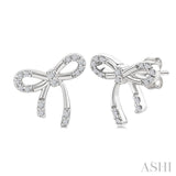 .10CTRDDM BOW RIBBON EARRINGS SL-S*