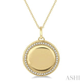 1/4 ctw Round Cut Diamond Circle Locket Pendant With Chain in 10K Yellow Gold