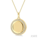 1/4 ctw Round Cut Diamond Circle Locket Pendant With Chain in 10K Yellow Gold