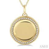 1/4 ctw Round Cut Diamond Circle Locket Pendant With Chain in 10K Yellow Gold
