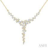 1 Ctw Waterfall Mixed Cut Diamond Scatter Necklace in 14K Yellow Gold