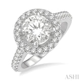 1/2 ctw Round Cut Diamond Semi-Mount Engagement Ring in 14K White Gold