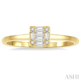 1/8 Ctw Square Shape Baguette and Round Cut Diamond Petite Fashion Ring in 10K Yellow Gold