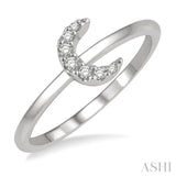 1/20 ctw Crescent Round Cut Diamond Petite Fashion Ring in 10K White Gold