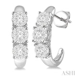 1/2 Ctw Lovebright Round Cut Diamond Earrings in 14K White Gold