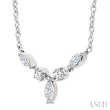 1/3 Ctw Marquise & Round Cut Diamond Necklace in 14K White Gold