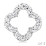 1/6 ctw Petite Clover Round Cut Diamond Fashion Stud Earring in 10K White Gold