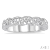 1/10 ctw Round Cut Diamond Stack Band in 14K White Gold