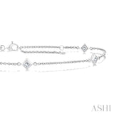 1/2 Ctw Princess Cut Diamond Station Bracelet in 14K White Gold