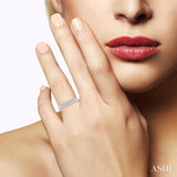 1/3 Ctw Alternating Marquise and Circular Mount Round Cut Diamond Curved Band in 14K White Gold