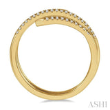1/4 Ctw Open-End Round Cut Diamond Fashion Ring in 10K Yellow Gold
