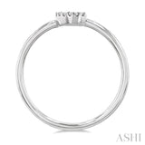 1/20 Ctw Initial 'C' Round Cut Diamond Fashion Ring in 10K White Gold