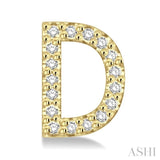 1/10 Ctw Initial 'D' Single Cut Diamond Earrings in 10K Yellow Gold