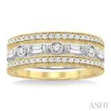 7/8 Ctw Diamond Stackable Band Set in 14K Yellow and White gold