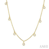1/2 Ctw Circular Accent Rose Cut Diamond Station Necklace in 14K Yellow Gold