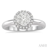 1/3 Ctw Lovebright Round Cut Diamond Engagement Ring in 14K White Gold