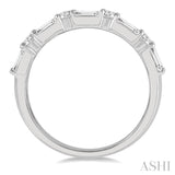 1 1/5 Ctw Double Baguette and Round Cut Diamond Fashion Band in 14K White Gold