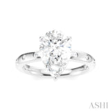 1/5 Ctw Akari Pear Shape Round Cut Diamond Semi-Mount Engagement Ring in 14K White Gold