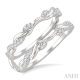 1/4 Ctw Twisted Round Cut Diamond Insert Ring in 14K White Gold