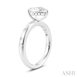 1/6 Ctw Akari Pear Shape Round Cut Diamond Semi-Mount Engagement Ring in 14K White Gold
