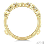 3/4 Ctw Zigzag Baguette and Round Cut Diamond Insert Ring in 14K Yellow Gold